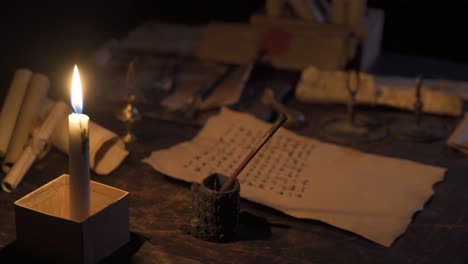 Writing-by-candlelight-in-the-historical-era.